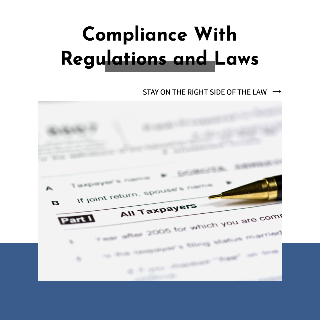 Compliance with Regulations and Laws- Bookkeeping Support